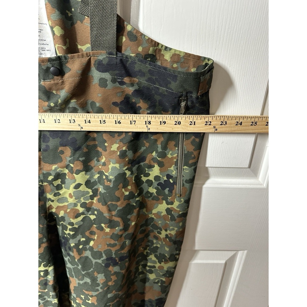 Vintage German Flecktarn Goretex Bib Rain Pants Mens XL Camo 1999 - Picture 7 of 12